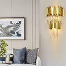 Axyaa Luxury Crystal LED Wall Light Gold Stainless Steel Bedroom Home Decor