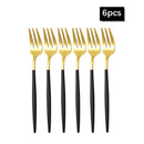 Axyaa Gold Western Tableware Set: 6pcs/30pcs Stainless Steel Knife, Fork, Spoon