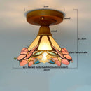Axyaa Modern LED Glass Copper Ceiling Light for Home Porch Restaurant Balcony