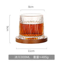Axyaa Glass Tumbler Set with Wooden Tray, Premium Quality Whiskey Cup for Spirits