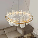 Axyaa Glass Modern Chandelier for Living, Dining & Bedroom - Interior Lighting