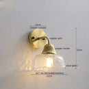 Axyaa Japanese Style Copper Glass LED Wall Lamp for Home Decor