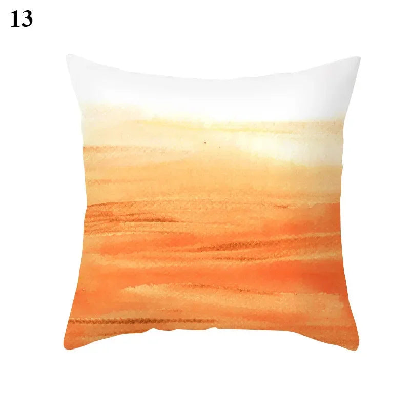 Orange Geometric Leaf Lines Pillowcase by Axyaa - Home Decor and Cozy Throw Pillows