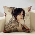 Axyaa Classic Japanese Lady Cushion Cover 45x45cm Home Decor Pillowcase