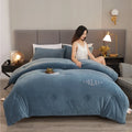 Axyaa Double Sided Milk Velvet Winter Comforter King Size Quilts, Soft Plush Duvets