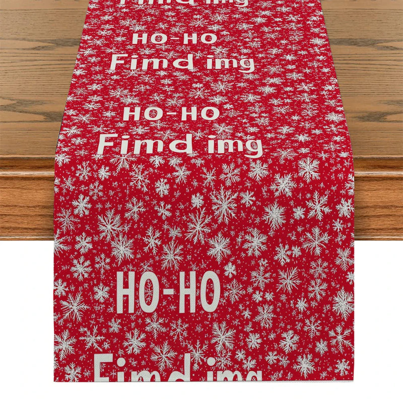 Axyaa Snowflake Polka Table Runner - Festive Farmhouse Dining Decor