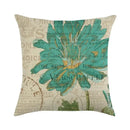 Axyaa Floral Print Linen Pillow Case for Home Decor - 45*45cm