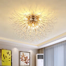 Axyaa Nordic Crystal Dandelion Ceiling Lamp: Modern, Creative, Round Design for Bedroom, Living Room