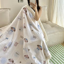 Axyaa Cartoon Print Lambs Wool Blanket: Soft and Cozy Throws for Sofa, Office, and Naps