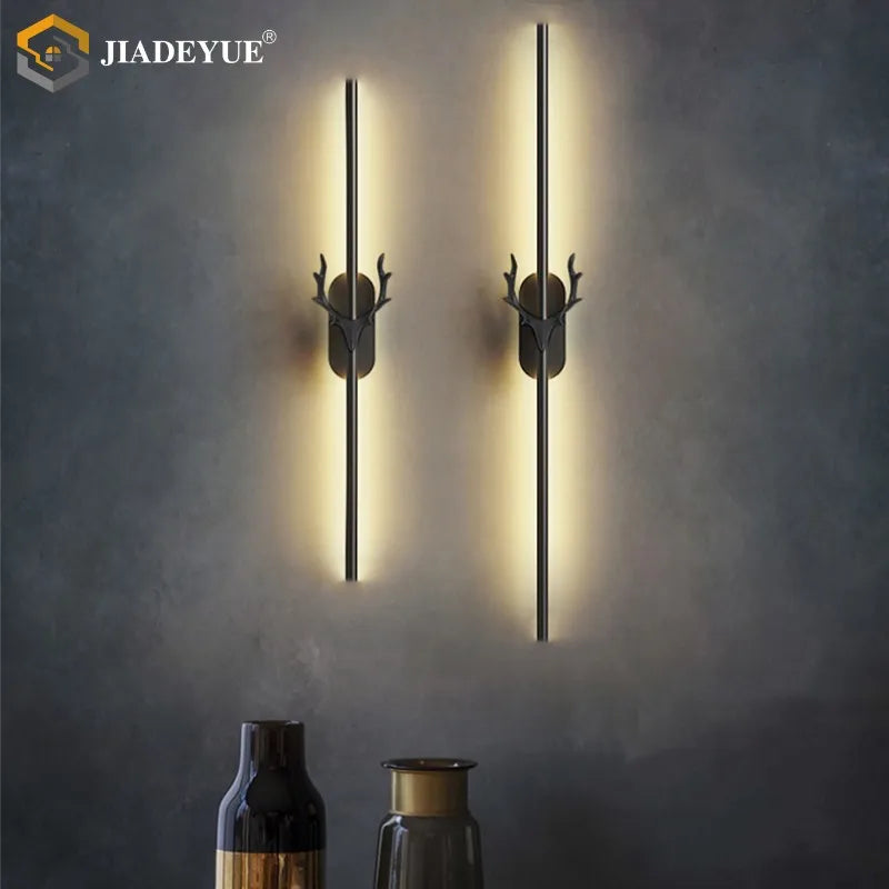 Axyaa Deer Horn LED Wall Lamp: Modern Staircase & Bedroom Decor Light