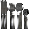 Axyaa Golden Mirror 16Pcs Stainless Steel Cutlery Set - Western Silverware Flatware