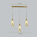 Axyaa Modern Amber LED Glass Chandelier Indoor Lighting Pendant Light