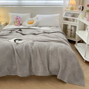 Axyaa Waffle Cotton Throw Blanket for Bed & Sofa - Soft & Breathable Summer Plaid Blanket
