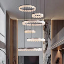 Axyaa Modern Crystal Chandelier Stair Pendant Lamp Interior Lighting for Living Room