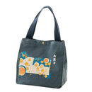 Axyaa Canvas Thermal Lunch Bag for Women & Children: Japanese Style Bento Box Thermo Pouch & Food Container