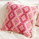 Axyaa French Red Pink Cotton Cushion Cover Set