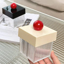 Axyaa Acrylic Cotton Ball & Swab Dispenser Jar - Makeup Organizer for Bathroom Vanity