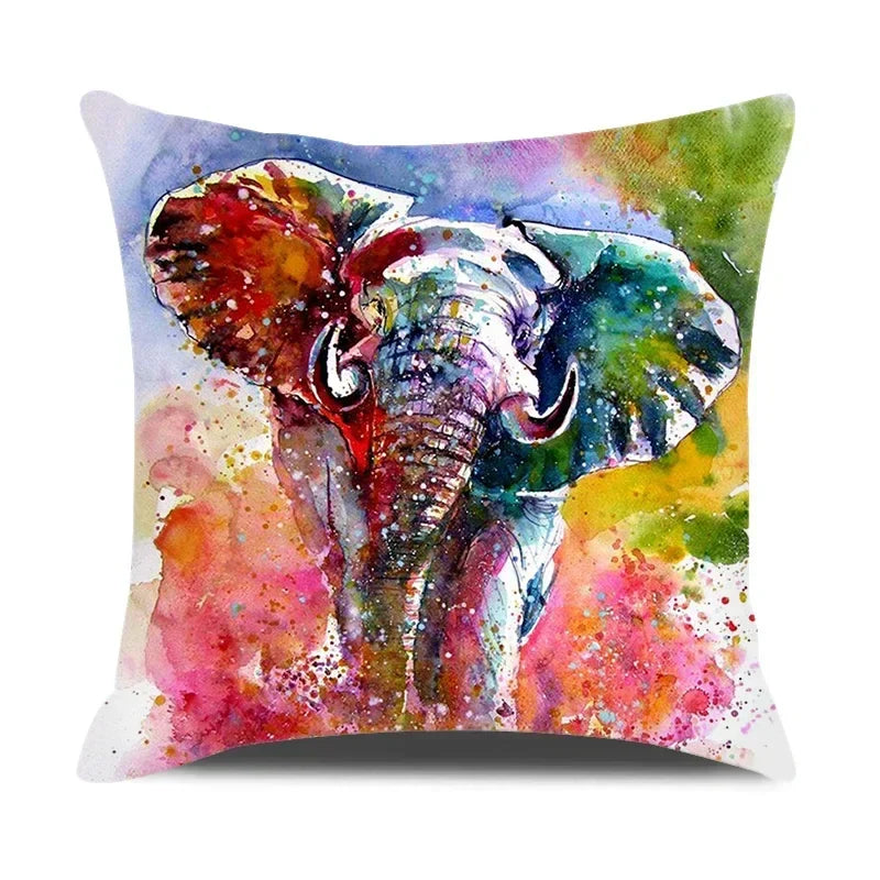Axyaa Cartoon Animals Portrait Cushion Cover 45x45cm