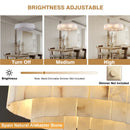 Axyaa Nordic Marble Pendant Lights: Dimmable Alabaster Chandelier for Living Room, Dining Room