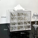 Axyaa Transparent Multi-grid Desk Organizer for Stationery, Jewelry, and Cosmetics