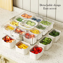 Axyaa Snackle Box: Clear Divided Serving Tray with Lid and Handle