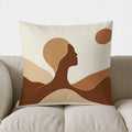 Axyaa Abstract Woman Silhouette Geometric Pattern Pillow Cover