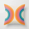 Axyaa Rainbow Tunnel Pattern Pillowcase Brown Plush Cover 45x45cm