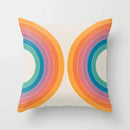 Axyaa Rainbow Tunnel Pattern Pillowcase Brown Plush Cover 45x45cm