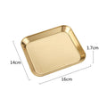 Axyaa Square Stainless Steel Food Tray Plate for Creative Snacking and Dining