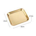 Axyaa Stainless Steel Square Tray Plate for Food Cake Fruit, Creative Snack Dishes
