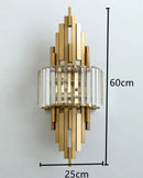 Axyaa Modern Copper Wall Light with Crystal Lampshade, E14 Socket