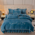 Axyaa Winter Fleece Thickened Warm 4-Piece Bedding Set