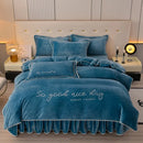 Axyaa Winter Fleece Thickened Warm 4-Piece Bedding Set