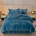 Axyaa MilK Fleece Winter 4-Piece Bedding Set - Thick & Warm