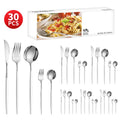 Axyaa 30-Piece Stainless Steel Cutlery Set for Dining Banquets