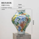 Axyaa Ceramic Graffiti Vase Handcrafted Home Decor Floral Arrangement Bottle