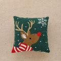 Axyaa Christmas Embroidery Canvas Pillowcase 45x45cm - Holiday Home Decoration