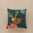Axyaa Christmas Embroidery Canvas Pillowcase 45x45cm - Holiday Home Decoration
