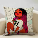 Axyaa Fashion Girl Cushion Cover: Living Room Sofa Pillow Case 45x45cm