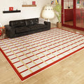 Axyaa Plaid Pattern Red Rug for Bedroom & Living Room, Washable & Anti-slip Floor Mat