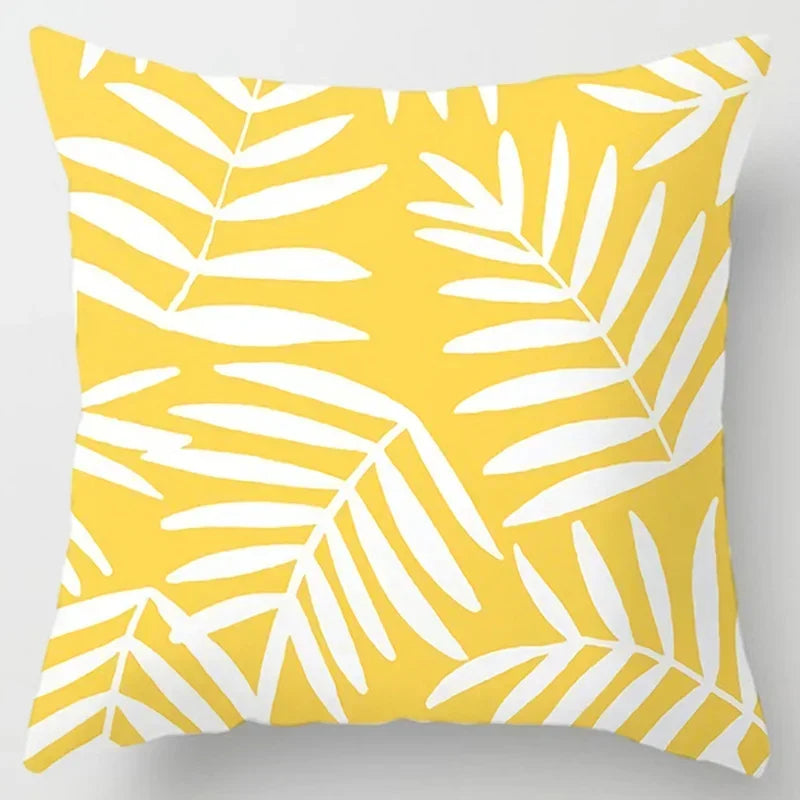Axyaa Yellow Flower Pillowcase for Home Sofa Lumbar Cushion