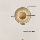 Axyaa LED Pull Chain Wall Light: Yellow Cave Stone Wood Wabi Sabi Design