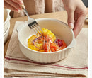 Axyaa 6-inch Double Ear Baking Bowl & Steamed Egg Bowl, Ceramic Salad Plate