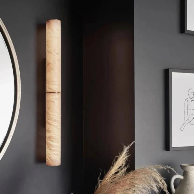 Axyaa Natural Marble LED Wall Lamp in Gold, Black, or Copper for Indoor Lighting