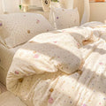 Axyaa Cloud Super Soft Kapok Mattress in Cream Wind Wrinkled Double-Layer Yarn - 4-Piece Set