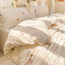 Axyaa Cloud Super Soft Kapok Mattress in Cream Wind Wrinkled Double-Layer Yarn - 4-Piece Set