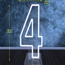 Axyaa 76cm Large Number Neon Sign Stand Up Transparent Dimmable Letter Light