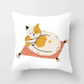 Axyaa Naughty Cat Home Decor Cushion Cover Square Polyester Pillowcase 45x45cm