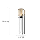 Axyaa Smoke Gray Glass Floor Lamp Industrial Nordic Style for Living Room & Bedroom