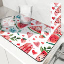 Axyaa Watermelon Drying Mat for Kitchen and Bathroom